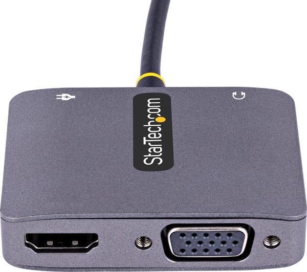 StarTech USB-C Multiport Adapter 122-USBC-HDMI-4K-VGA, 4K HDMI & VGA Video Converter, 100W Power Delivery