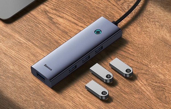 Stacja/replikator Baseus OS-Baseus UltraJoy Series 4-Port HUB Space Grey（USBA to USB3.0*4）