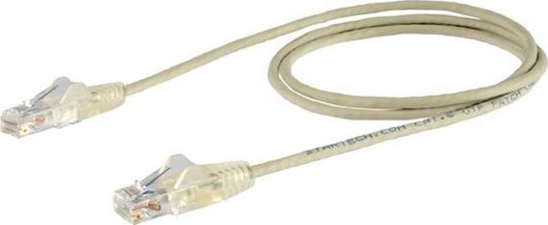 StarTech STARTECH.COM 1m Καλώδιο Cat6 - Λεπτό καλώδιο Cat6 Patch - Γκρι - Συνδετήρες RJ45 χωρίς εμπλοκή - LSZH - 28 AWG χάλκινο σύρμα