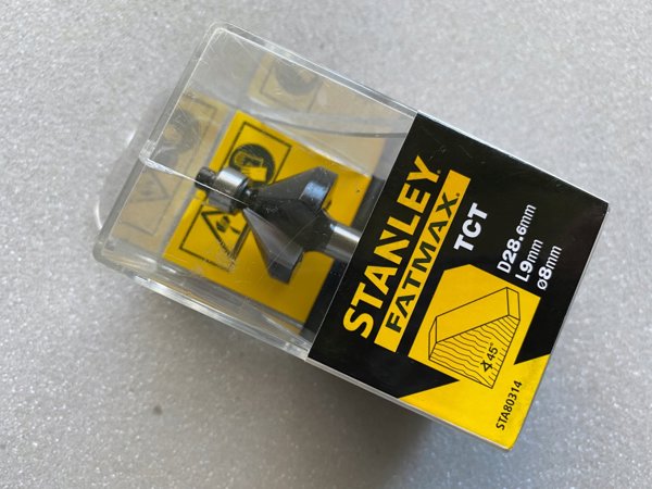 Φρέζα TCT Stanley, γωνία 45, 28,6 x 9 mm