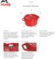 STAUB Στρογγυλή μαντεμένια κατσαρόλα STAUB 12 λίτρων μαύρη