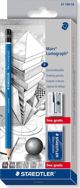 Staedtler Σετ Μολύβια Σχεδίου Lumograph, 6 Τεμάχια με Γόμα, για Γραφή, Σκίτσο και Σχέδιο, 2H-6B