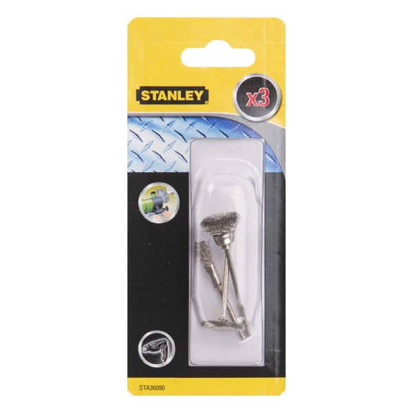 Stanley Σετ μίνι βούρτσες δισκόβουρτσα 22mm και βούρτσες 5, 15mm - STA36090