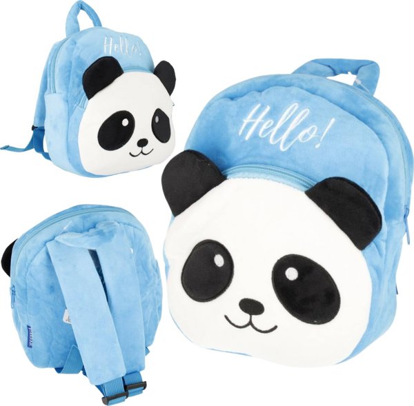 Starpak Βελούδινο Σακίδιο Πλάτης Panda, Μίνι Τσάντα Νηπιαγωγείου για Παιδιά