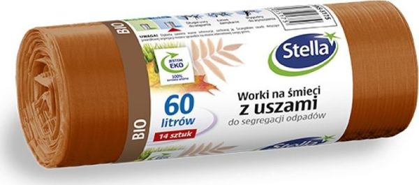 Stella Σακούλες Απορριμμάτων για Βιολογικά Απόβλητα με Χερούλια, 60L, 14 Τεμάχια, Καφέ