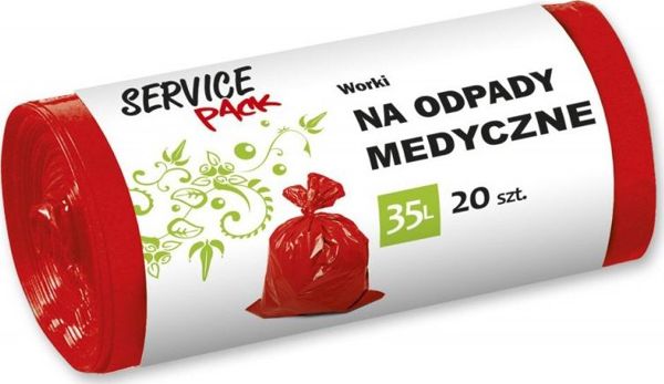 Σακούλες Απορριμμάτων Stella για Ιατρικά Απόβλητα, LDPE, 35lt, Κόκκινες, 20 Τεμάχια