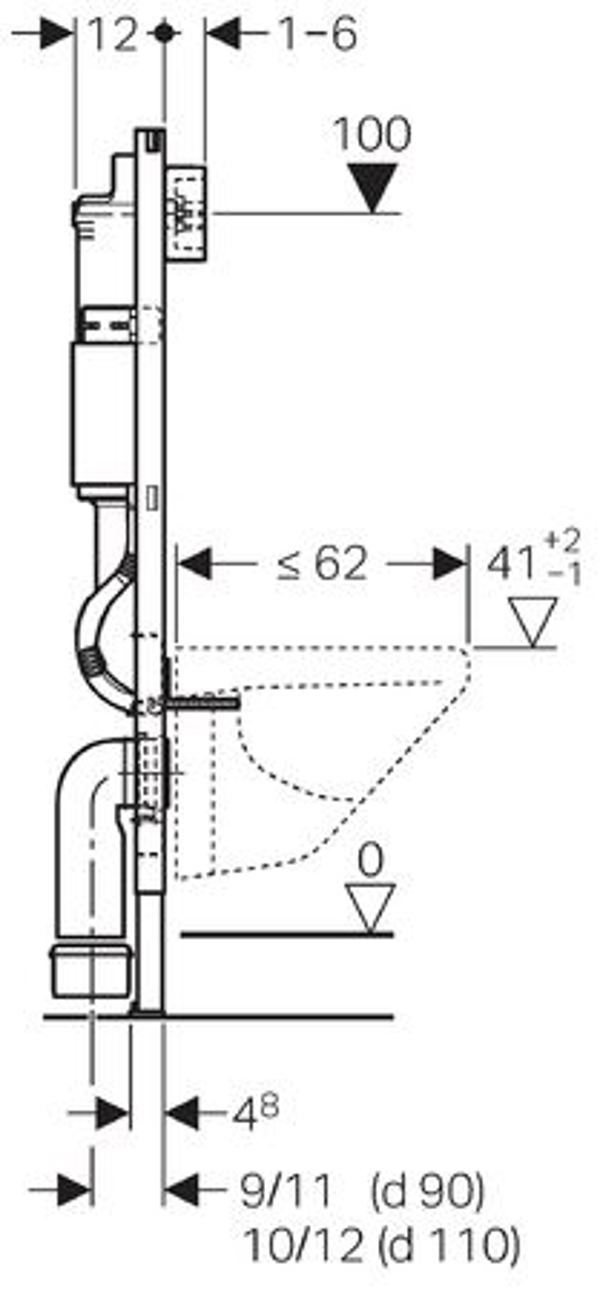 Βάση Geberit Duofix Basic H112 για κρεμαστή λεκάνη (111.153.00.1)