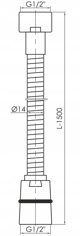 Λείος σωλήνας ντους PVC 150 cm, χρώμιο 2519
