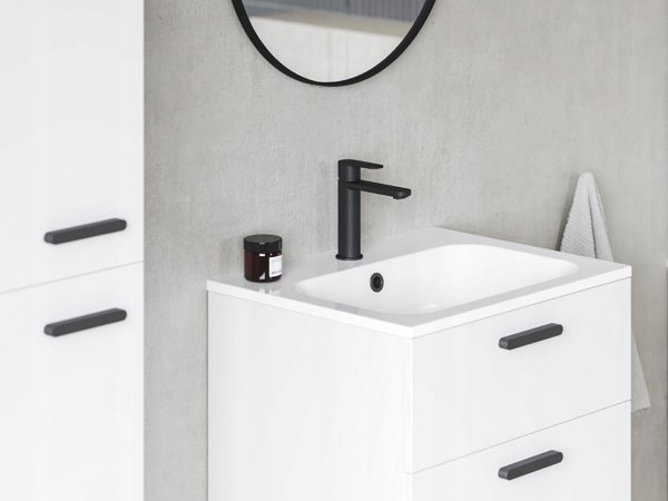 Νιπτήρας Stone Ravak Chrome Slim 80x49 cm, γυαλιστερό λευκό, XJG01180001