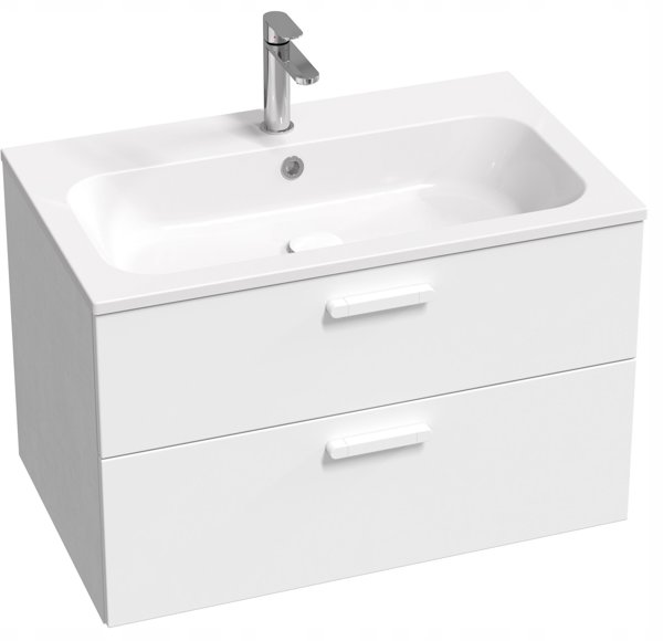 Νιπτήρας Stone Ravak Chrome Slim 80x49 cm, γυαλιστερό λευκό, XJG01180001