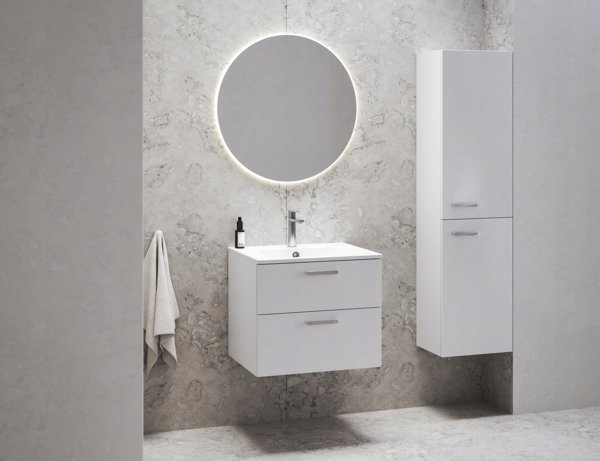 Νιπτήρας Stone Ravak Chrome Slim 80x49 cm, γυαλιστερό λευκό, XJG01180001