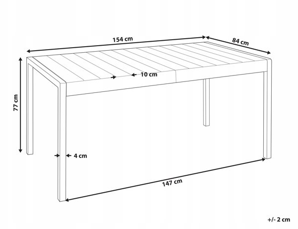 Beliani Τραπέζι Κήπου BARTICA, 154x84 εκ., Μπεζ
