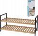 Ράφι Παπουτσιών Storage Solutions, 2 Επιπέδων, Μπαμπού με Μεταλλικό Σκελετό, 70 x 30 x 32 cm