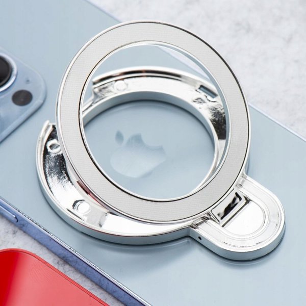 Skrzynkazdrewna Βάση Smartphone Circle Mirror - Αυτοκόλλητη - Ασημί