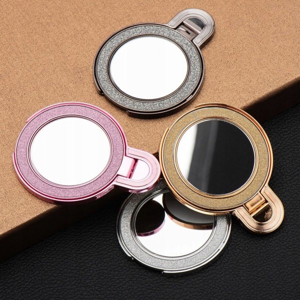 Skrzynkazdrewna Βάση Smartphone Circle Mirror - Αυτοκόλλητη - Ασημί