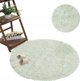 Στρογγυλό Χαλί Shaggy Strado 120x120cm, White Lime, Λευκό/Λαχανί