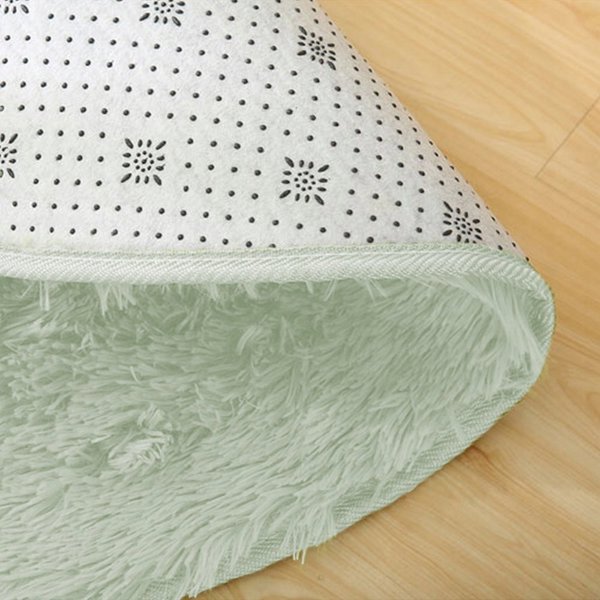 Στρογγυλό Χαλί Shaggy Strado 120x120cm, White Lime, Λευκό/Λαχανί