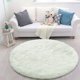 Στρογγυλό Χαλί Shaggy Strado 120x120cm, White Lime, Λευκό/Λαχανί