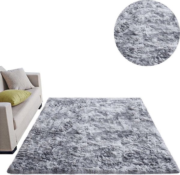 Strado Χαλί Shaggy Ombre 180x260 cm, Γκρι Ανοιχτό, Υψηλής Ποιότητας με Ψηλό Πέλος