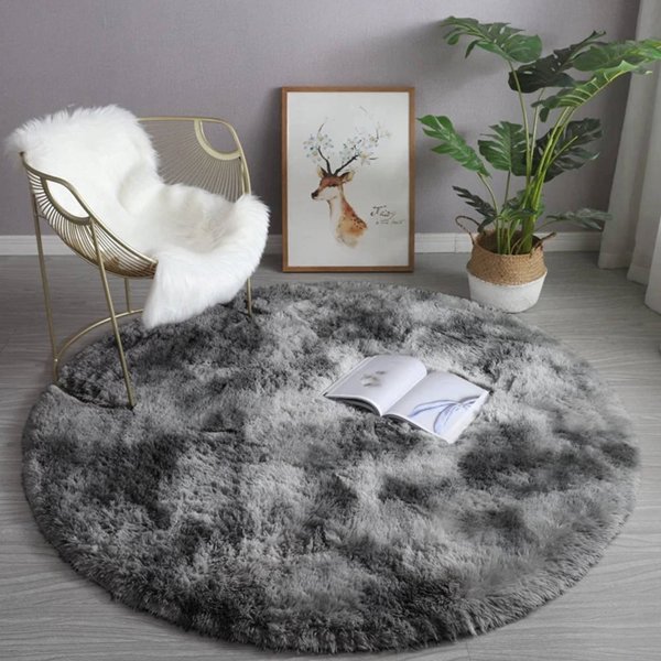 Στρογγυλό Χαλί Strado Ombre 120x120cm - Σκούρο Γκρι