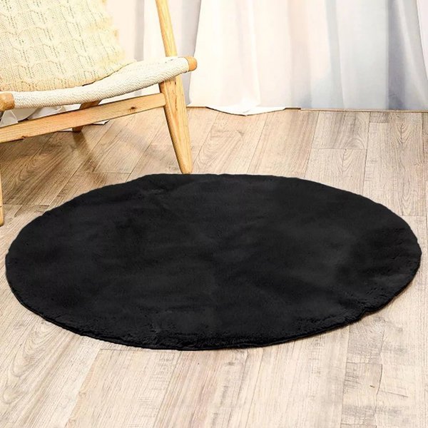 Strado Στρογγυλό χαλί Rabbit Strado 180x180 Μαύρο (Black) πολυλειτουργικό