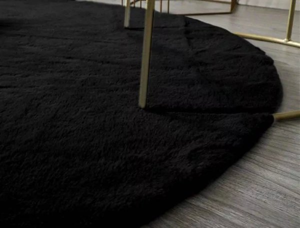 Strado Στρογγυλό χαλί Rabbit Strado 180x180 Μαύρο (Black) πολυλειτουργικό