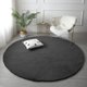 Strado Στρογγυλό Χαλί Rabbit Deep Grey, Μαλακό Χαλί 120x120cm Γκρι