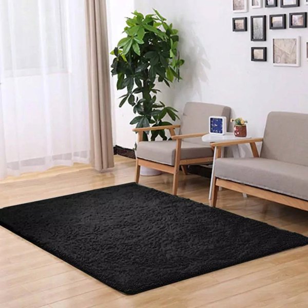 Χαλί Strado Alpaca 160x220cm, Μαύρο, Απαλό και Ανθεκτικό για Σαλόνι και Υπνοδωμάτιο