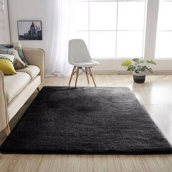 Χαλί Strado Alpaca 160x220cm, Μαύρο, Απαλό και Ανθεκτικό για Σαλόνι και Υπνοδωμάτιο