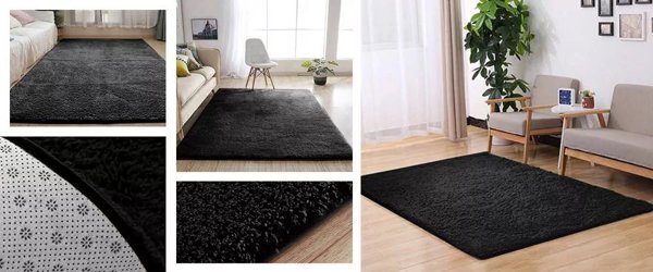 Χαλί Strado Alpaca 160x220cm, Μαύρο, Απαλό και Ανθεκτικό για Σαλόνι και Υπνοδωμάτιο