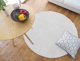 Strado Στρογγυλό Χαλί Rabbit 200x200cm, Μαλακό Αντιαλλεργικό Χαλί με Αντιολισθητική Επιφάνεια, Λευκό