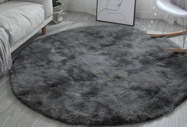 Στρογγυλό Χαλί Strado Ombre Shaggy 200x200cm - Σκούρο Γκρι