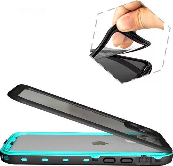 Strado Αδιάβροχη Θήκη + λουράκι για Apple iPhone 12 Mini (Μαύρο) καθολική