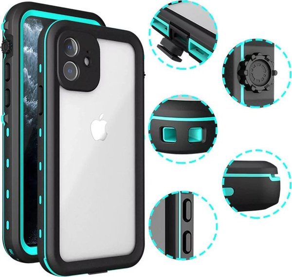 Strado Αδιάβροχη Θήκη + λουράκι για Apple iPhone 12 Mini (Μαύρο) καθολική