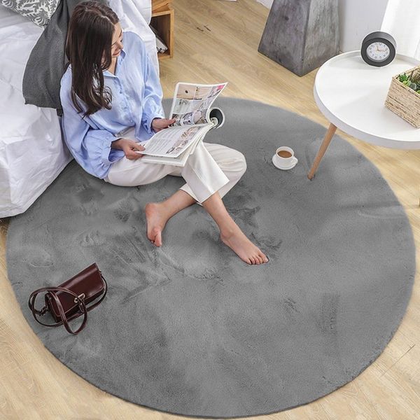 Strado Στρογγυλό Χαλί Rabbit 140x140 Ασημί (Ανοιχτό Γκρι) Πολυχρηστικό