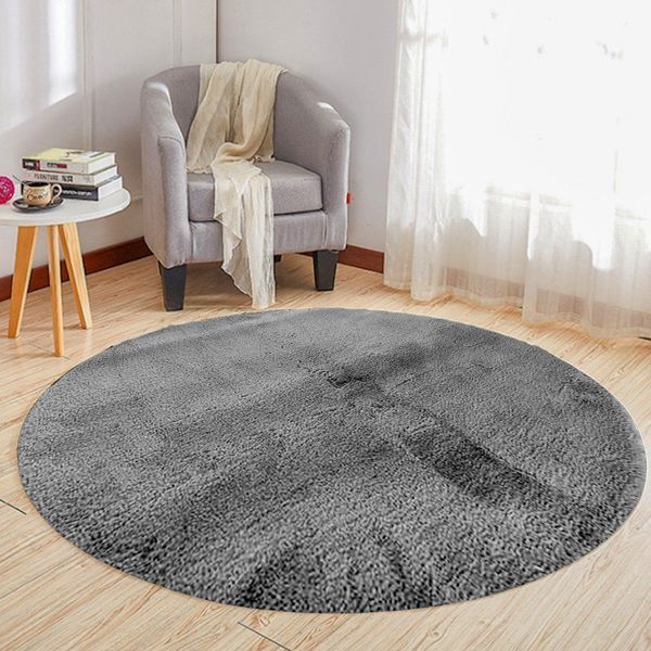 Strado Στρογγυλό Χαλί Rabbit 140x140 Ασημί (Ανοιχτό Γκρι) Πολυχρηστικό