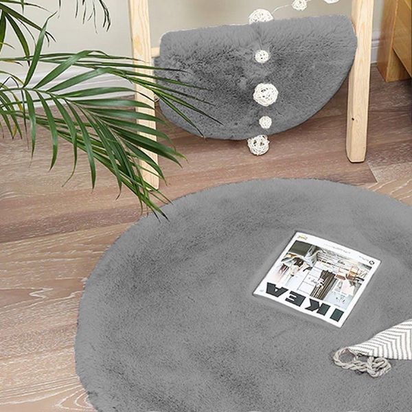 Strado Στρογγυλό Χαλί Rabbit 140x140 Ασημί (Ανοιχτό Γκρι) Πολυχρηστικό