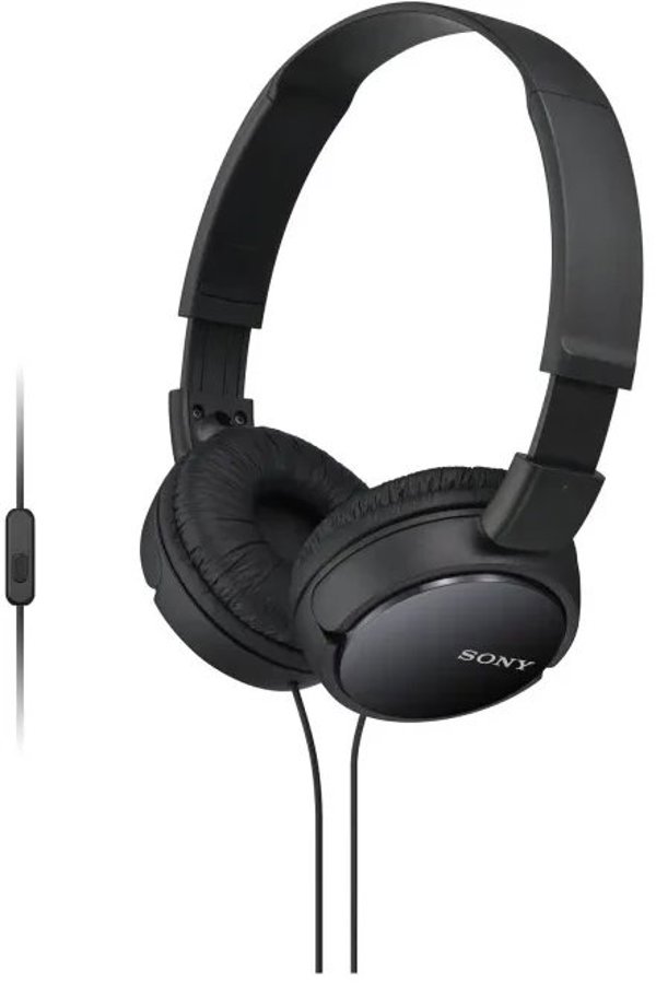 Σπαστά ακουστικά Sony MDR-ZX110AP μαύρα με μικρόφωνο