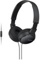 Σπαστά ακουστικά Sony MDR-ZX110AP μαύρα με μικρόφωνο