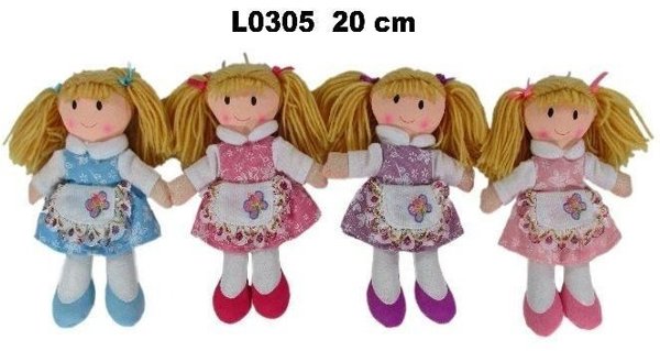 Sun-Day Lalka szmacianka 20cm 4 wzory 156457 MIX cena za 1 szt