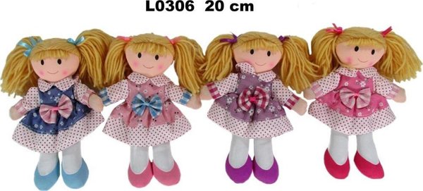 Sun-Day Κούκλα υφασμάτινη 20cm 4 σχέδια μίγμα 156464 τιμή για 1 τεμάχιο