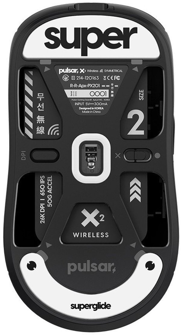 Superglide 2 (Type-C) Γυάλινες Ολισθητήρες Pulsar X2 &amp| X2H &amp| X2A Λευκά (Λευκοί) Ανταλλακτικά Πόδια Ποντικιού