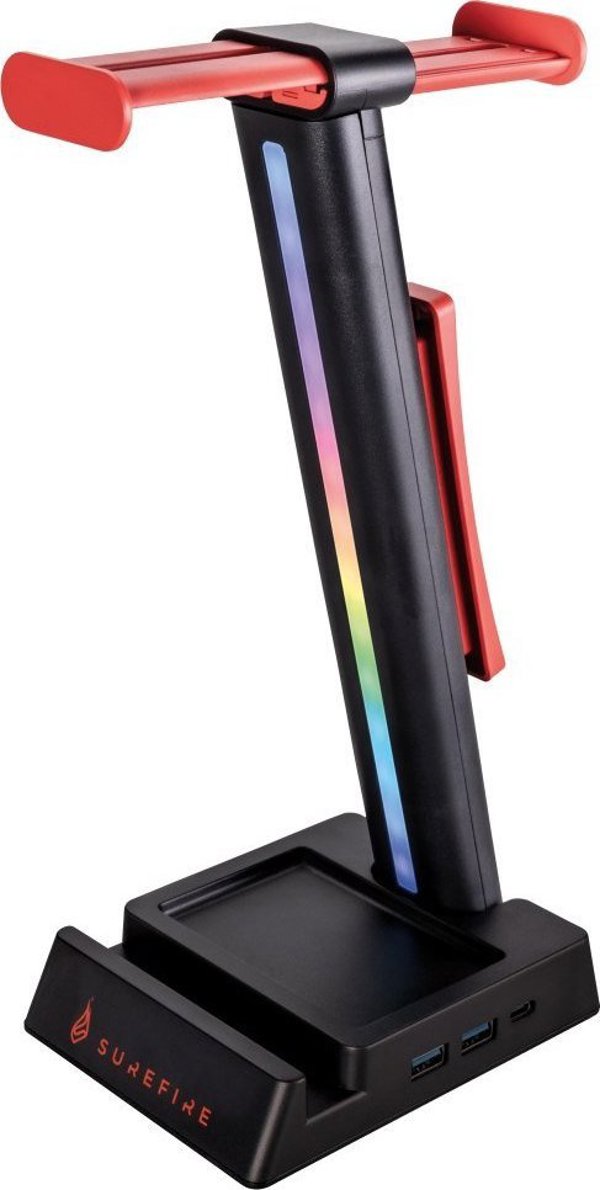 Surefire SureFire πολυλειτουργική βάση ακουστικών Vinson N2 Dual Balance RGB, μαύρο, υλικό ABS, 48847, μαύρο, 2x USB 3.2 Gen