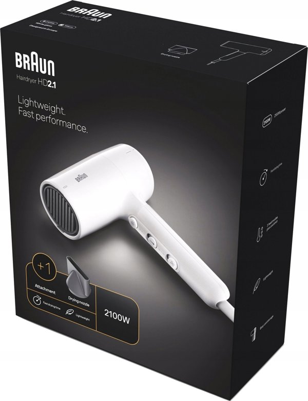 Λευκό πιστολάκι μαλλιών Braun Braun HD 2.1
