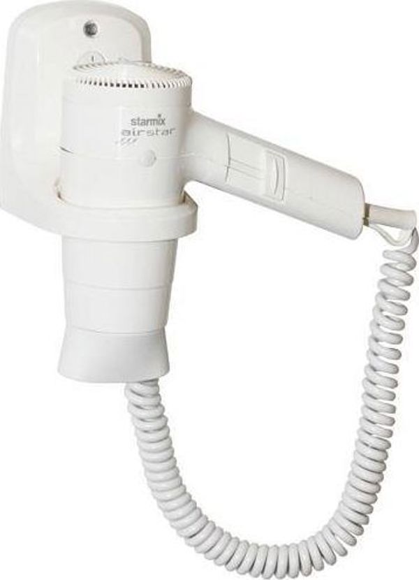 Starmix HFTW 12 Πιστολάκι Μαλλιών Τοίχου, 1200W, Λευκό, με Αντικλεπτική Προστασία & Φωτιζόμενη Βάση