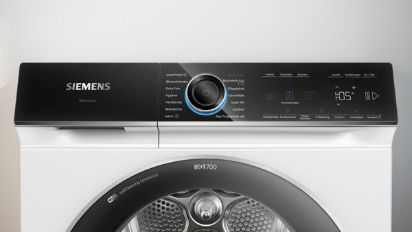 Στεγνωτήριο ρούχων Siemens Siemens WQ46B2C40 iQ700 (λευκό/μαύρο, 60 cm, Home Connect)