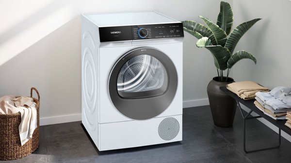 Στεγνωτήριο ρούχων Siemens Siemens WQ46B2C40 iQ700 (λευκό/μαύρο, 60 cm, Home Connect)
