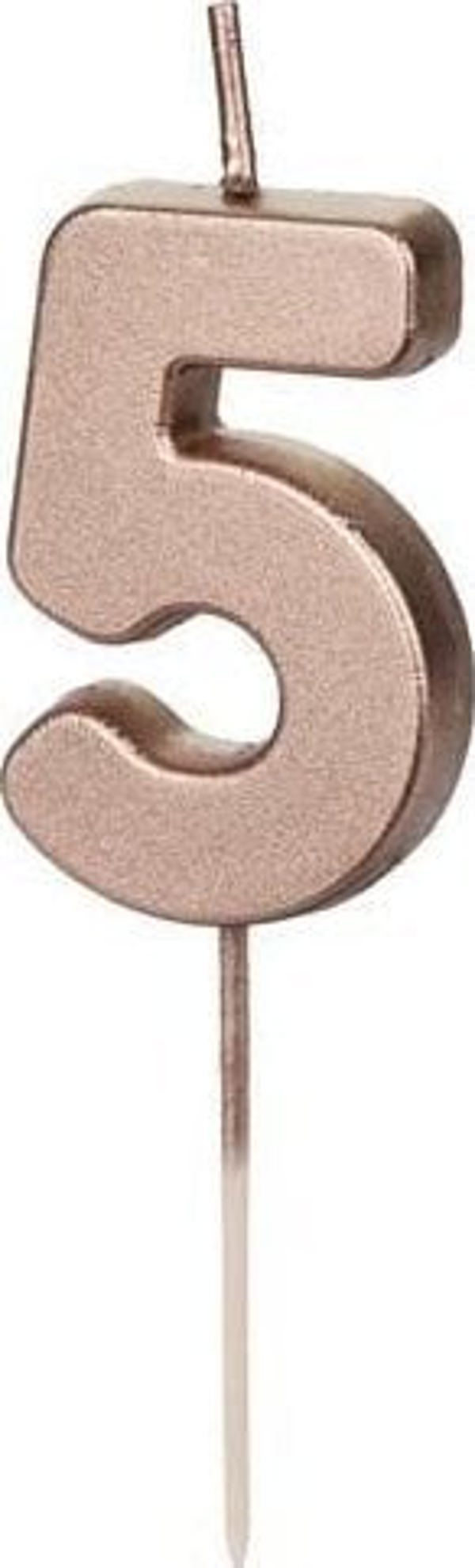 Inspiruj Κερί Γενεθλίων Αριθμός 5, Ροζ Χρυσό, 4.5cm