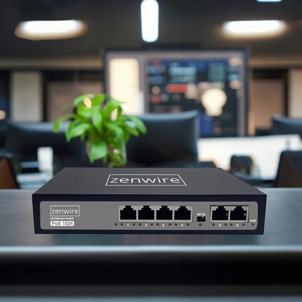 Switch Τροφοδοτικό Διαχωριστής POE LAN 8 Θύρες 6 Ethernet RJ45 100Mbps για Κάμερες