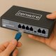 Switch Τροφοδοτικό Διαχωριστής POE LAN 8 Θύρες 6 Ethernet RJ45 100Mbps για Κάμερες